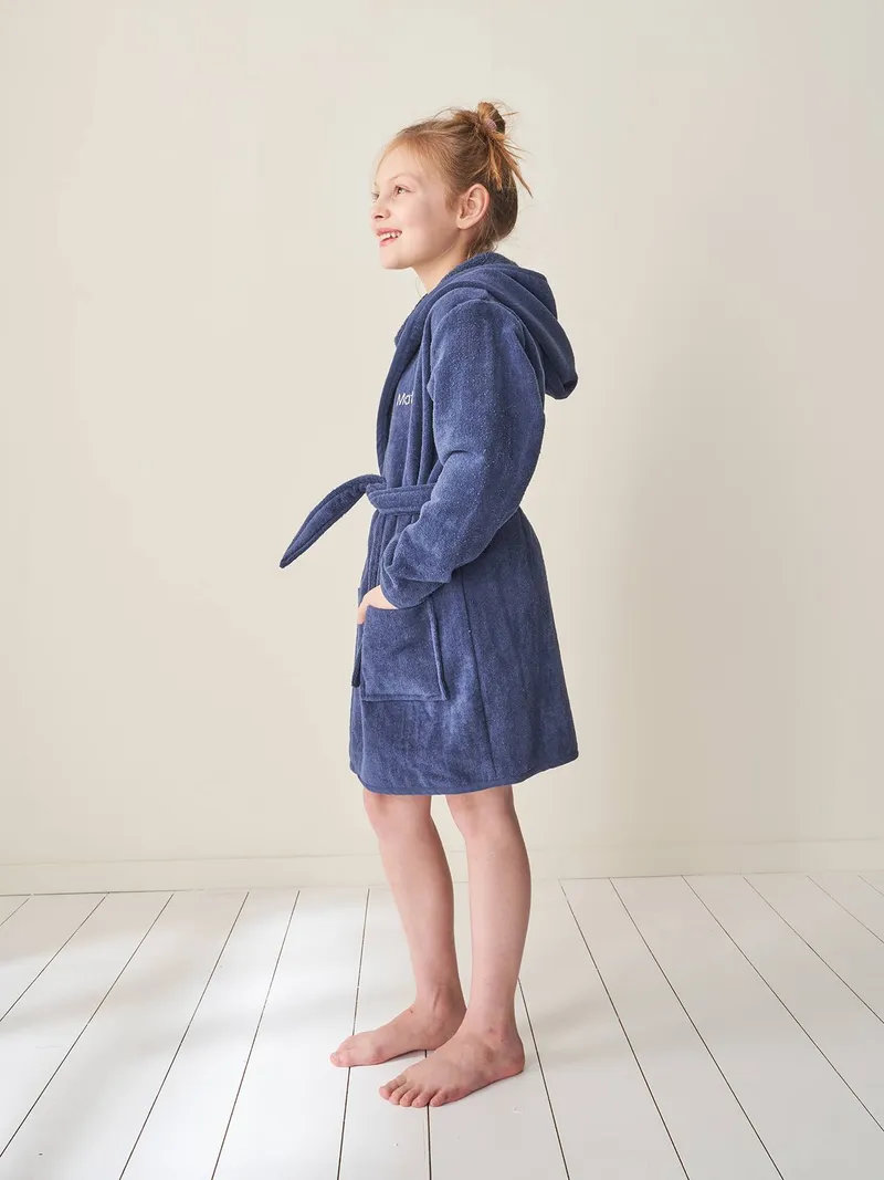 Vertbaudet Kinder Bademantel personalisierbar, Marine, – Produktbild 2 von 4