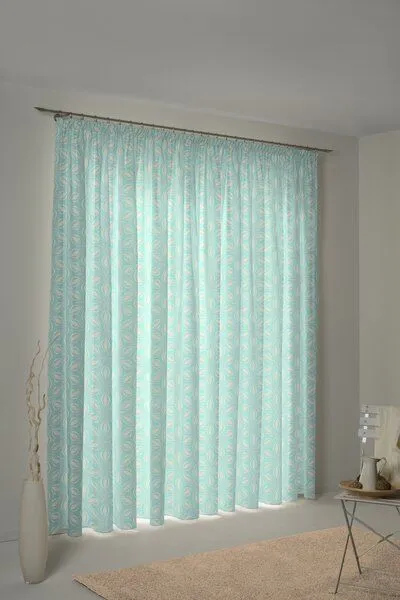 Nature by Adam Nature by Adam Vorhang aus 100% Bio-Baumwolle - Made in Germany - Retro Floret, Türkis, – Produktbild 5 von 7