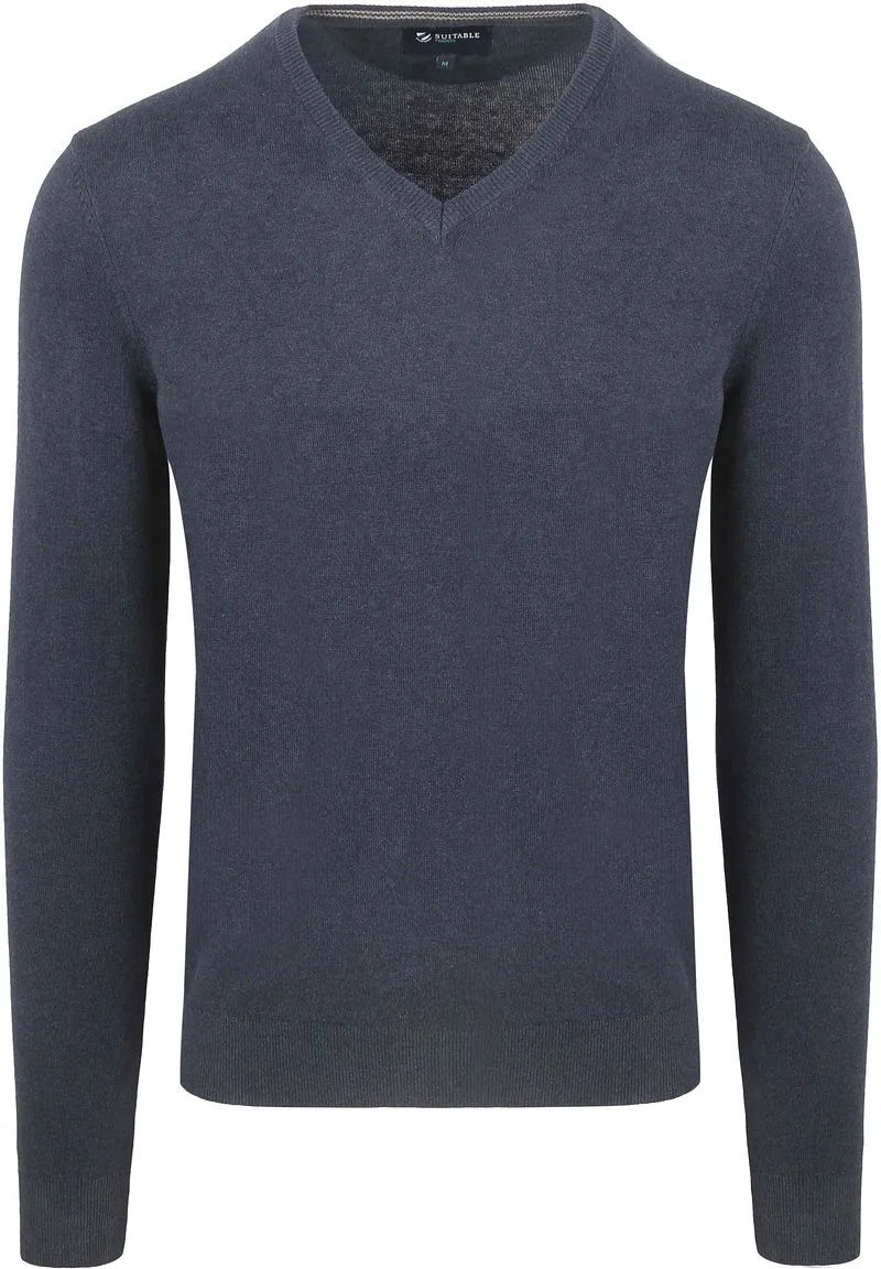 Suitable Suitable Respect Bio-Baumwolle Pullover Vinir Melange Dunkelblau - Größe XXL, Dunkelblau, – Produktbild 1 von 2