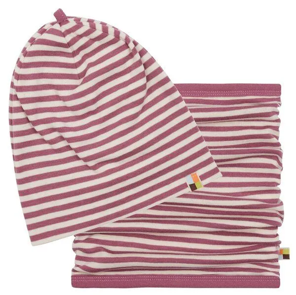 loud + proud loud + proud Babys & Kinder, Set Mütze + Schlauchschal, GOTS-zertifiziert, Grape (rosa), – Produktbild 1 von 3