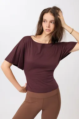 mandala MANDALA Damen vegan T-Shirt Mit Schleife Am Rücken Ruby – Produktbild 1 von 1