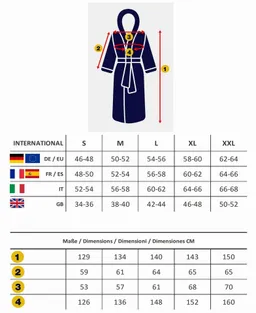 Arus Arus Herrenbademantel mit Kapuze, 100% Baumwolle, extra lang, für Spa & Zuhause, 100% Baumwolle, Kapuze, Gürtel, mit Kapuze, extra lang und weit, 100% Baumwolle – Produktbild 1 von 1