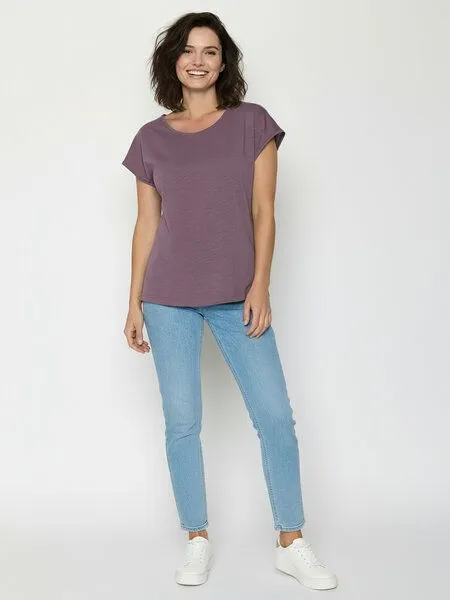 GreenBomb GREENBOMB Basic Cool - Lässiges T-Shirt aus Bio-Baumwolle / GOTS / Fair & Vegan, Lila (moorberry), – Produktbild 3 von 4