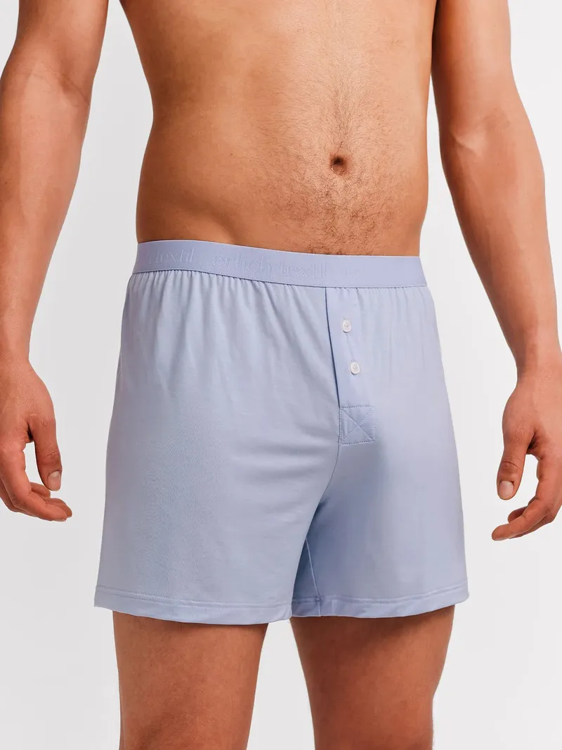 erlich textil erlich textil Light Touch Boxers, weite Boxershorts aus weichem Modal, made in Europe, Hellblau, – Produktbild 1 von 5