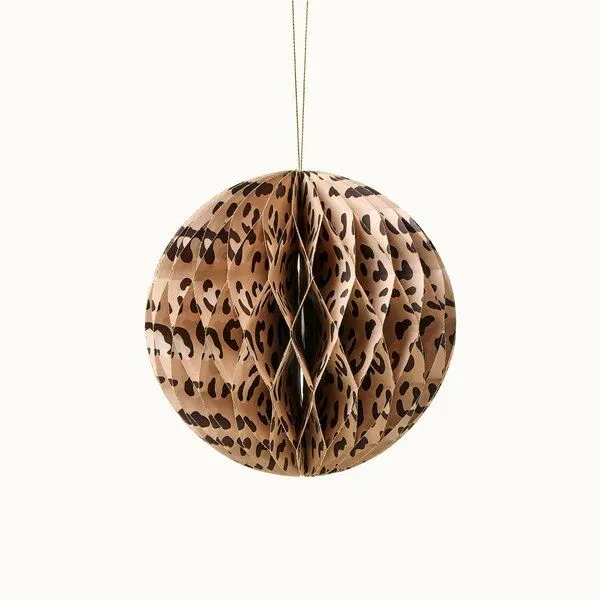 by Vivi. by Vivi. Papier Kugel Leo-Print zum Hängen, Beige, – Produktbild 1 von 2