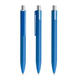 prodir prodir® Druckkugelschreiber DS4 Soft Touch PRR Push, blaue Mine, blau/silber poliert – Produktbild 1 von 1