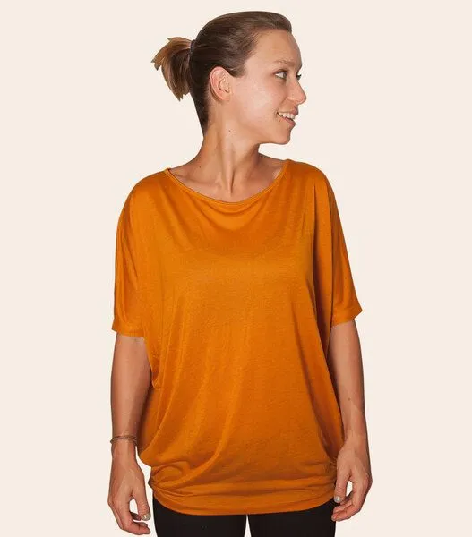 päfjes päfjes Basic - Fair gehandeltes, kurzarm Frauen Flow T-Shirt aus Modal, Orange, – Produktbild 1 von 3
