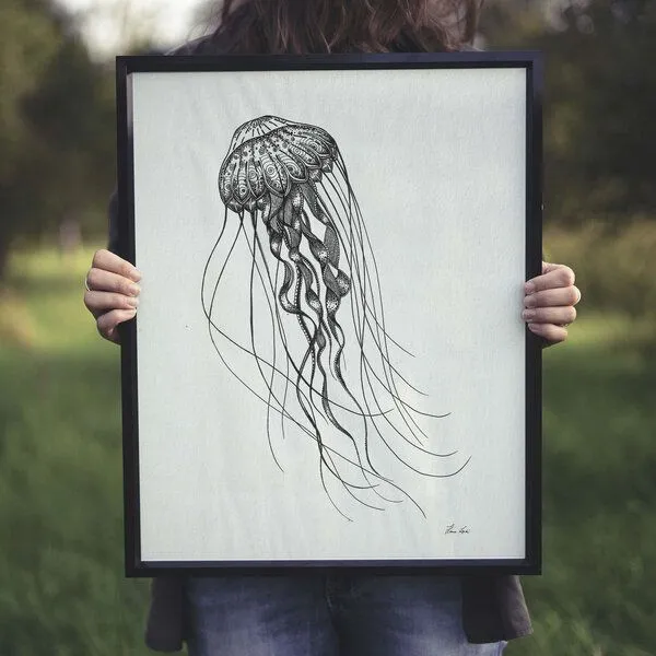 LIGARTI Kunstdruck »Tiefseequalle« von LIGARTI | A4, A3 oder A2 | Wandbild | Poster | Kunst – Produktbild 4 von 4