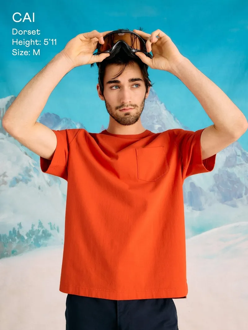White Stuff T-Shirt mit Tasche - M, Rot print, – Produktbild 3 von 4