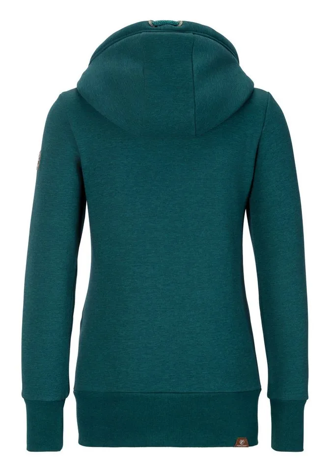 ragwear ragwear Sweatjacke NESKA ZIP O figurbetont in melierter Optik und mit großer Kapuze, Grün, – Produktbild 5 von 5