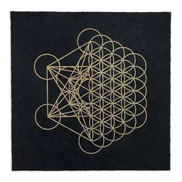 Veskor Cassiopeia Veskor Cassiopeia METAFLOWER Heilige Geometrie Linoldruck | 35 × 35 cm | Gold auf Schwarz – Produktbild 1 von 1
