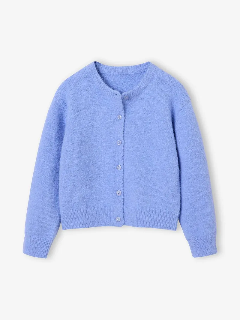 Vertbaudet Flauschige Strickjacke Mädchen, Blau, – Produktbild 2 von 4