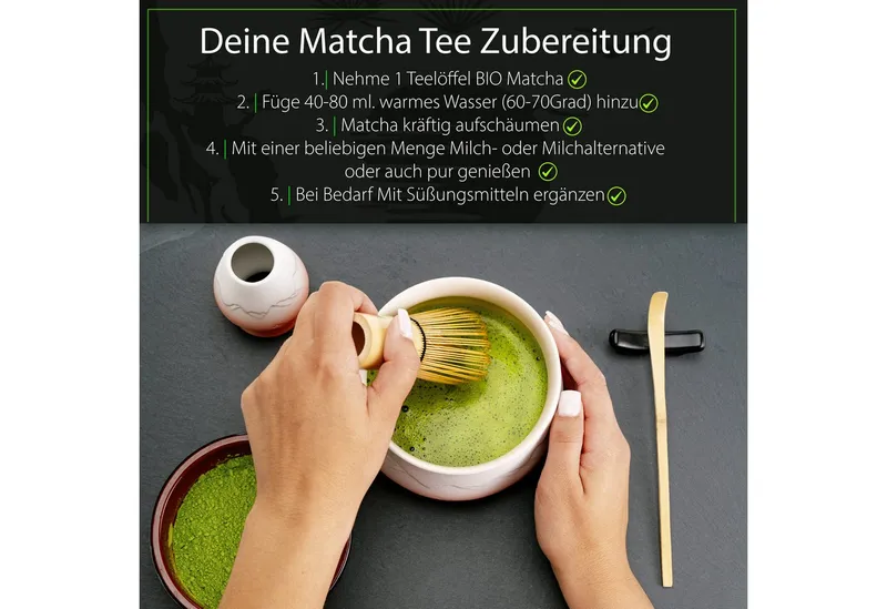Kemes Tee Matcha Pulver Ceremonial Grade ideal zum Trinken für Matcha-Getränke, 1 x (Packung, Matcha Pulver in BIO-Qualität) – Produktbild 4 von 5