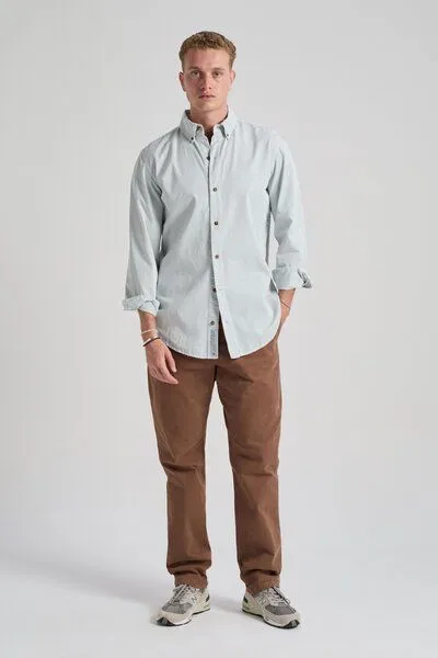 Trendsplant Trendsplant Postiguet Pigment Dyed Twill Shirt Air Blue, Blau, – Produktbild 3 von 4