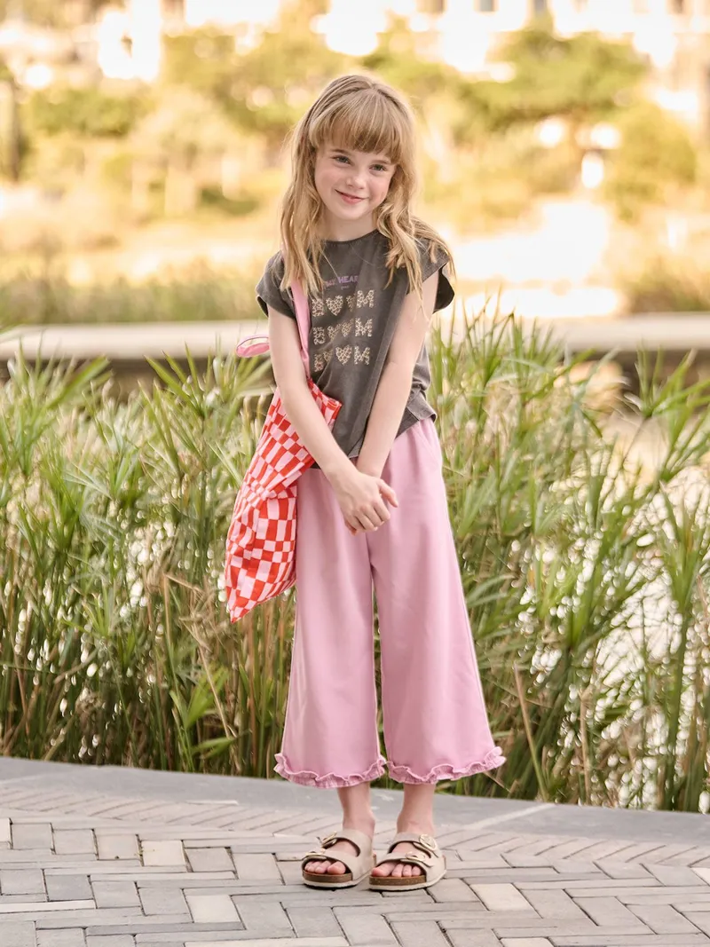 Vertbaudet 3/4-Hose aus Lyocell/Baumwolle Mädchen lila, Lila, – Produktbild 2 von 3