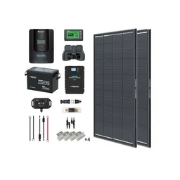 Renogy DE 2 kWh 400 W 12 V Solarpanelsystem mit - Anti-Schatten-Solarmodul / 200Ah Core Mini Lithium Batterie / Pro 2000W HF Wechselrichter Ladegerät – Produktbild 1 von 1