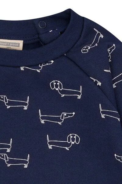 loud + proud loud + proud Babys & Kinder Sweatshirt mit Alloverdruck, GOTS-zertifiziert, Ultramarine(blau), – Produktbild 2 von 2