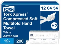 Tork Tork Xpress Multifold-Papierhandtücher "Advanced H2" komprimiert, 12 x 200 Blatt, weiß – Produktbild 1 von 1