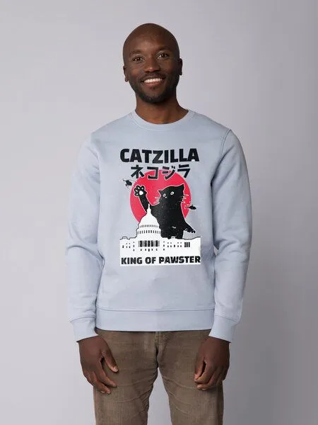 watapparel watapparel Sweatshirt Unisex Catzilla, Serene blue, – Produktbild 2 von 4
