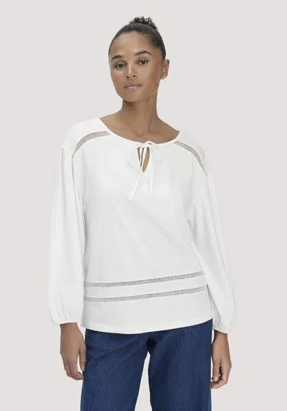 hessnatur hessnatur Bohemian Lace Longsleeve Oversize aus reiner Bio-Baumwolle, Naturweiss, – Produktbild 1 von 4