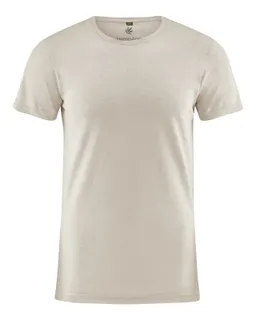 HempAge Hempage Herren vegan T-Shirt Slim Fit Distel Beige – Produktbild 1 von 1
