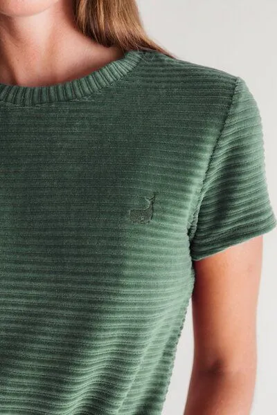 TWOTHIRDS TWOTHIRDS Veloursoberteil Ariadna, Dusty green, – Produktbild 3 von 3