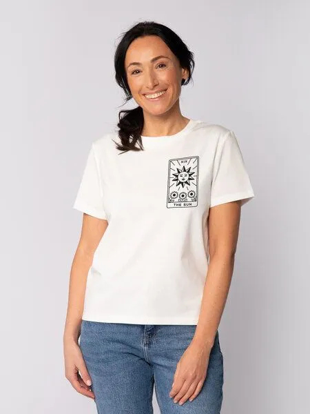 watapparel watapparel T-Shirt Frauen Tarot The Sun, Off white, – Produktbild 1 von 3