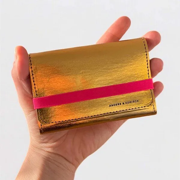 ANDERS & KOMISCH ANDERS & KOMISCH Veganes Portemonnaie mittelgroß – Gold – A&K KOMPAKT, Pink, – Produktbild 3 von 4