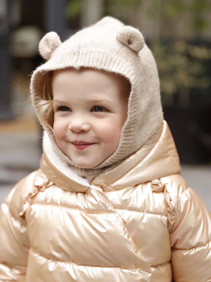 Vertbaudet Vertbaudet Beanie Mädchen Baby Schalmütze mit Teddyohren, Beige, – Produktbild 5 von 5