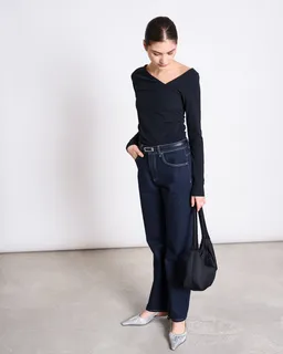 JAN N JUNE JAN 'N JUNE Damen vegan Longsleeve Asymmetrical Casma Schwarz – Produktbild 1 von 1