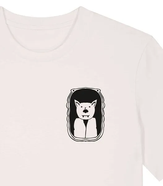 päfjes päfjes Der Graf / Vampir Fledermaus im Bilderrahmen - Unisex Männer T-Shirt Bio & Fair, Vintage white (natur), – Produktbild 2 von 4
