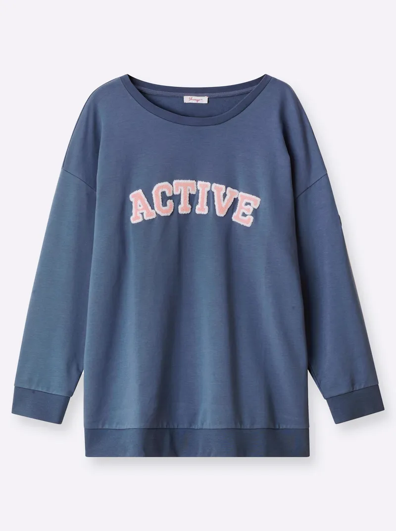 sheego Sweatshirt rauchblau-hellblau-bedruckt, Rauchblau-hellblau-bedruckt, – Produktbild 2 von 2