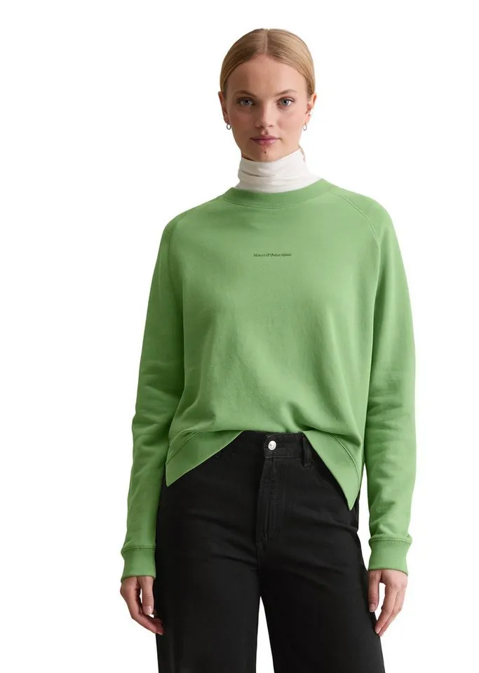 Marc O'Polo DENIM Sweatshirt relaxed fit, aus Organic Cotton, mit Schlitzen an der Seitennaht, Lila, – Produktbild 1 von 5