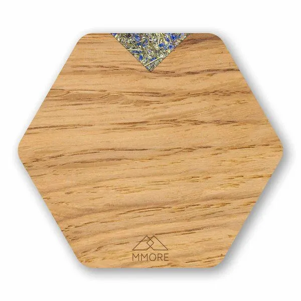 MMore MMore Untersetzer aus Holz - Amerikanischer Nussbaum, Eichenholz und organische Materialien / 4er-Set, Lavendel, – Produktbild 2 von 5