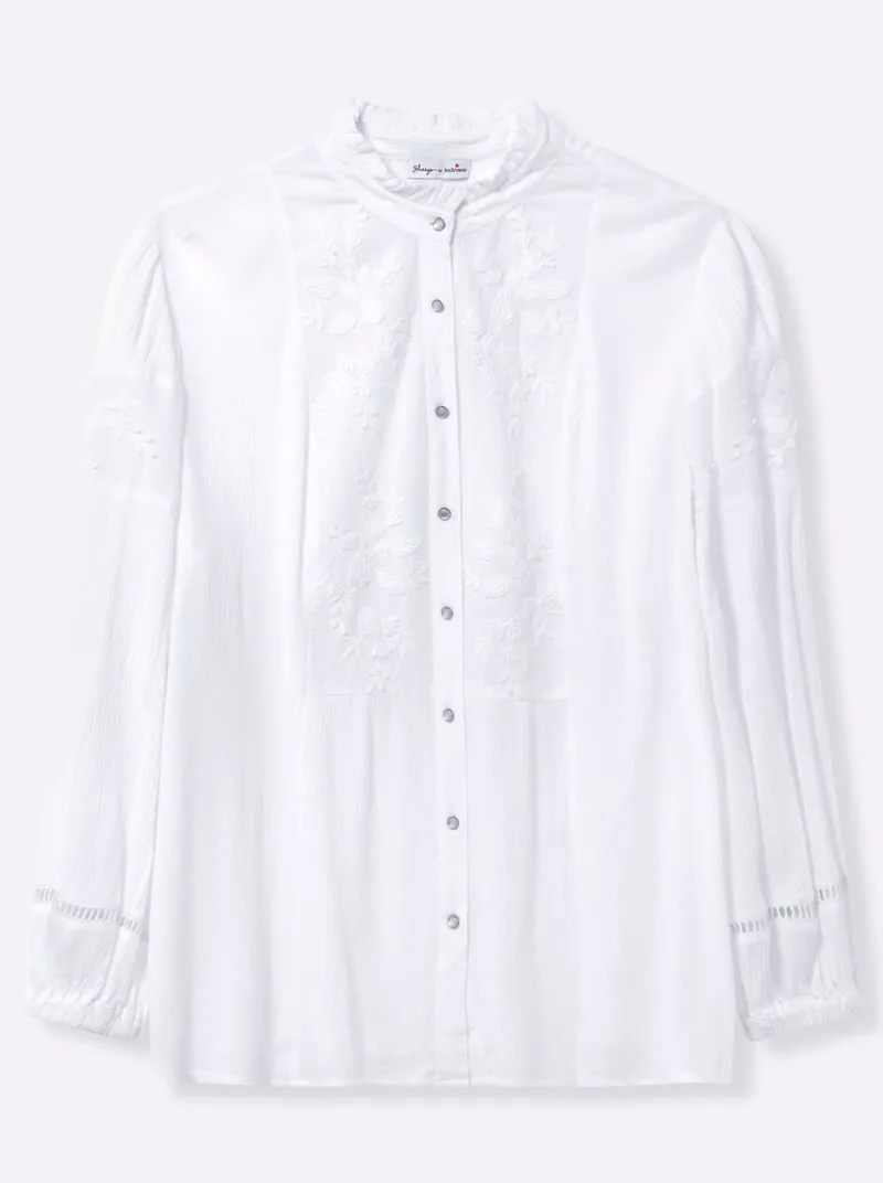 sheego by Joe Browns Bluse mit Stehkragen, Weiß, – Produktbild 1 von 2