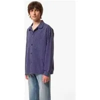 Nudie Jeans Nudie Jeans Berra Striped Worker Shirt - Blue – Produktbild 1 von 1