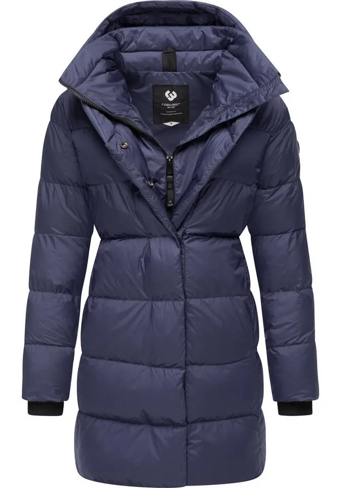 ragwear ragwear Kurzmantel Niara stylischer, gesteppter Wintermantel mit gefütterter Kapuze, Blau, – Produktbild 4 von 4
