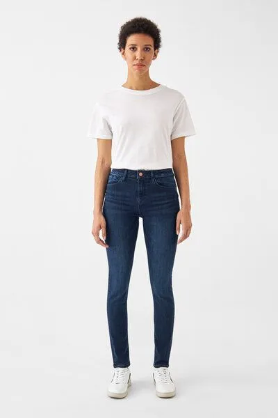 DAWN Damen Jeans SUN UP Powerstretch DAWN Bio-Baumwolle, Dark blue, – Produktbild 2 von 5