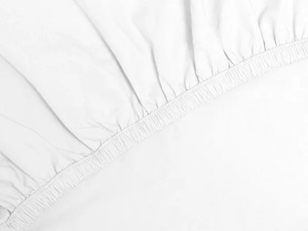 Yumeko Spannbettlaken für Topper "Yumeko" aus Perkal-Baumwolle, Pure white, – Produktbild 1 von 3
