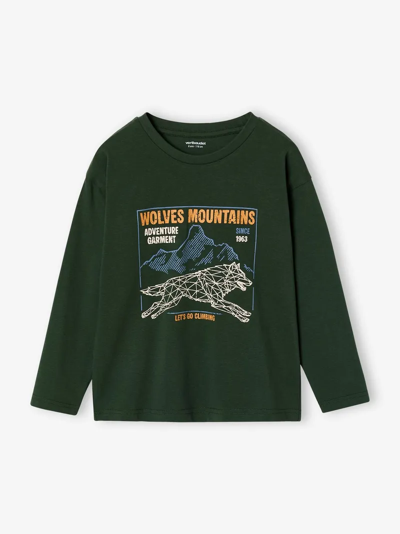 Vertbaudet Shirt mit Tierprint Jungen, Grün, – Produktbild 1 von 7