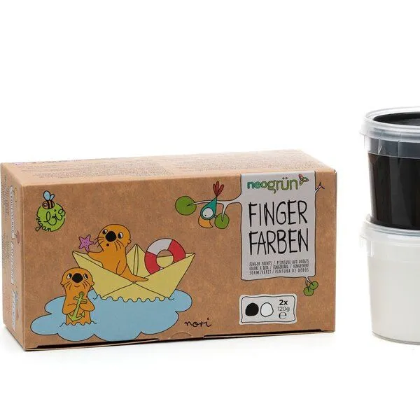 neogrün neogrün Fingerfarben 2er Set "Nori", Schwarz/weiß, – Produktbild 6 von 7