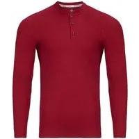 Haasis Bodywear HAASIS BODYWEAR Herren Shirt mit Knopfleiste; Langarm, Single Jersey, Weinrot, – Produktbild 1 von 1