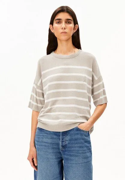ARMEDANGELS ARMEDANGELS STRIPE Damen Strickshirt aus Leinen-Mix, Sand stone-undyed, – Produktbild 1 von 4