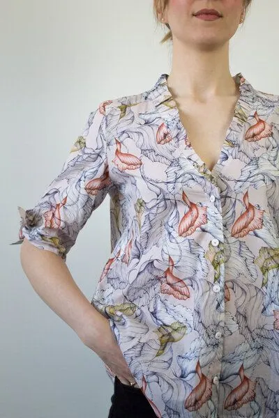 Skrabak Skrabak Damen Bluse aus Bio-Baumwolle "Britta" mit floralem Muster, Rosa, – Produktbild 4 von 4