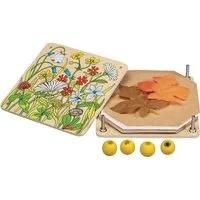 Goki goki Blumenpresse aus Holz "Frühlingswiese" 17,5 x 17,5 x 4,5 cm, Mehrfarbig, – Produktbild 1 von 1
