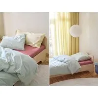 Yumeko Kinderbettwäsche "Yumeko" aus Perkal-Baumwolle, Playful aqua, – Produktbild 1 von 1