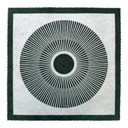 Veskor Cassiopeia Veskor Cassiopeia CENTRAL SUN SQUARE Sonnen Linoldruck | 22 × 22 cm | Silber auf Smaragdgrün – Produktbild 1 von 1