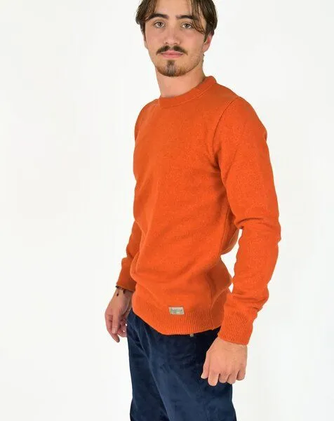 Aatise Aatise Rundhals Herrenpullover Zyclos aus recycelter Wolle, Orange, – Produktbild 1 von 4
