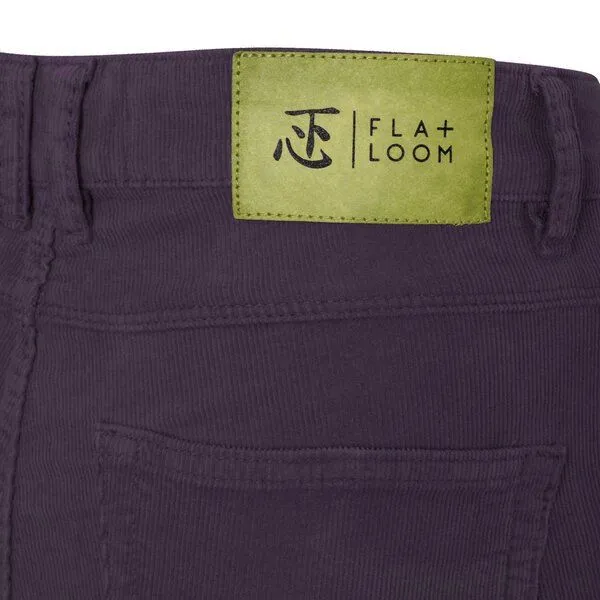 Flax and Loom Flax and Loom Cordhose High Waist Skinny aus Bio-Baumwolle Modell: Nina, Aubergine (lila), – Produktbild 3 von 4