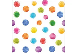 Ambiente Luxury Paper Products Papierserviette, Servietten Papier 33x33cm 3-lag. mit bunten Punkten Aquarell 20 Stück – Produktbild 1 von 1